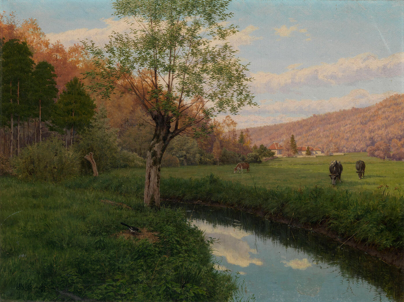 River Landscape with Cattle
