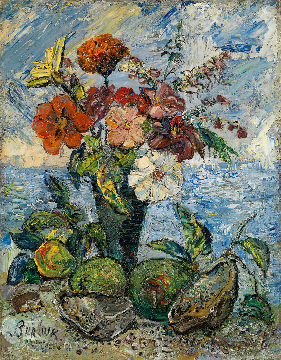 Bouquet of Flowers by the Shore