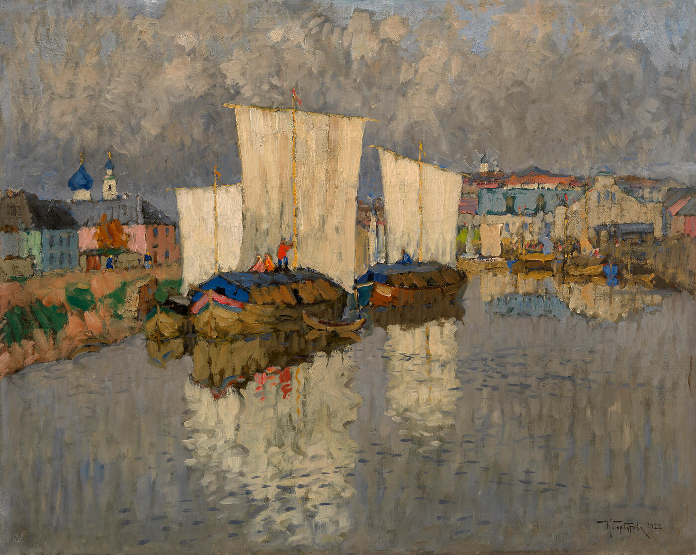 Boats by the River Bank
