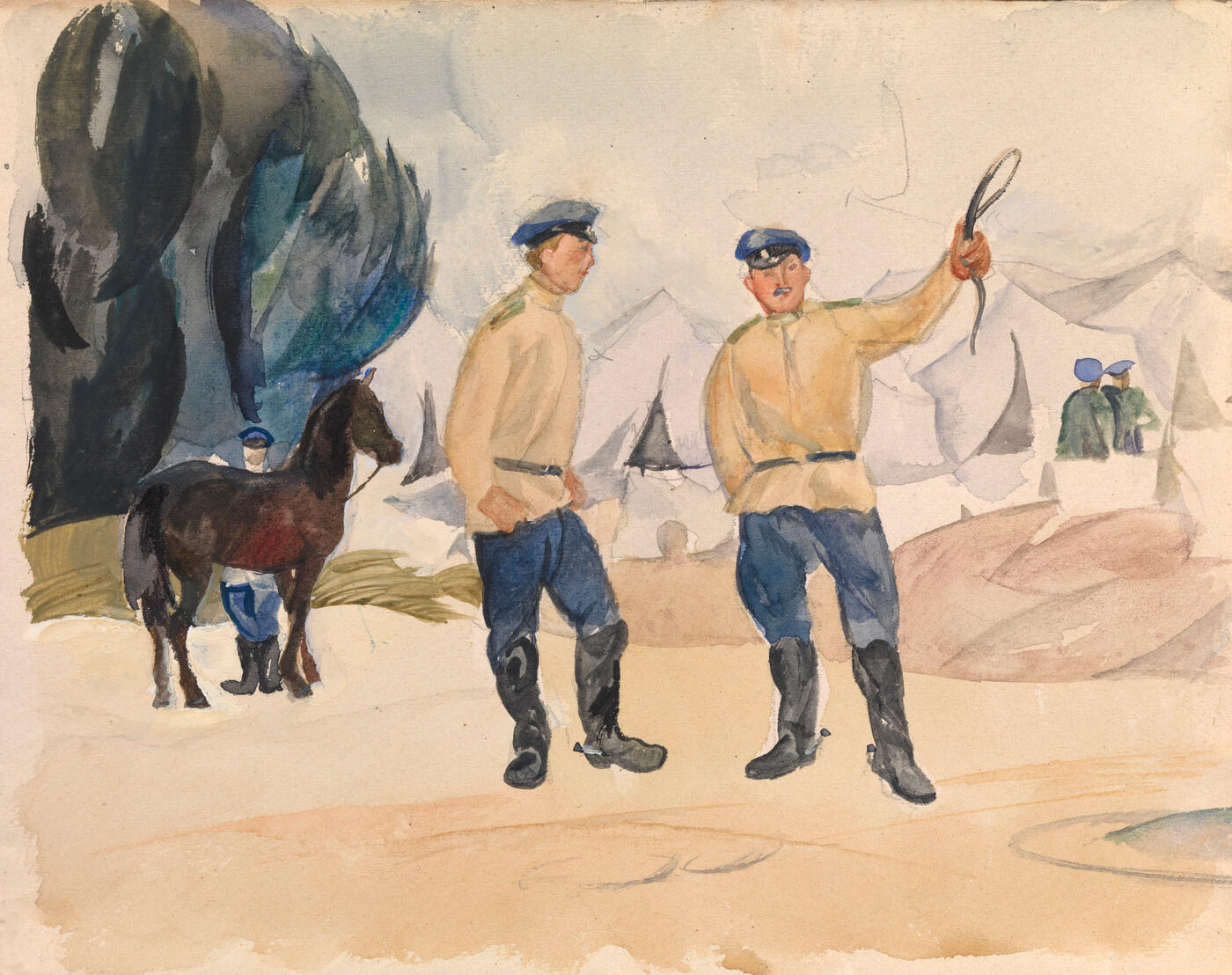 Soldiers by a Bivouac.