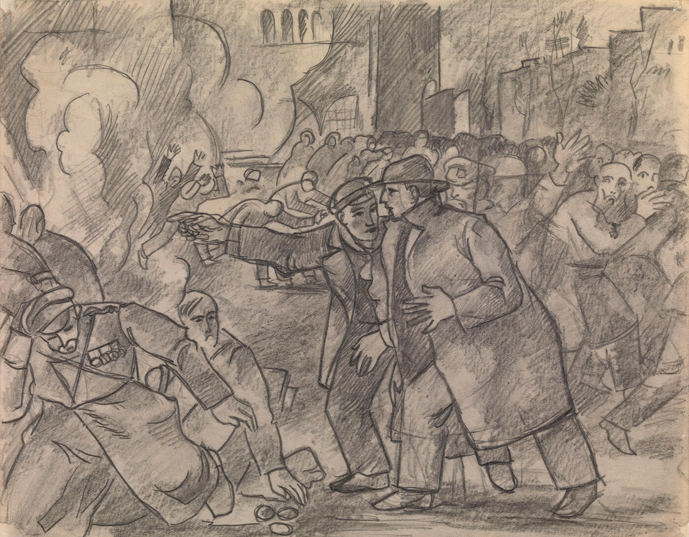 Street Riot, Study for an Illustration.