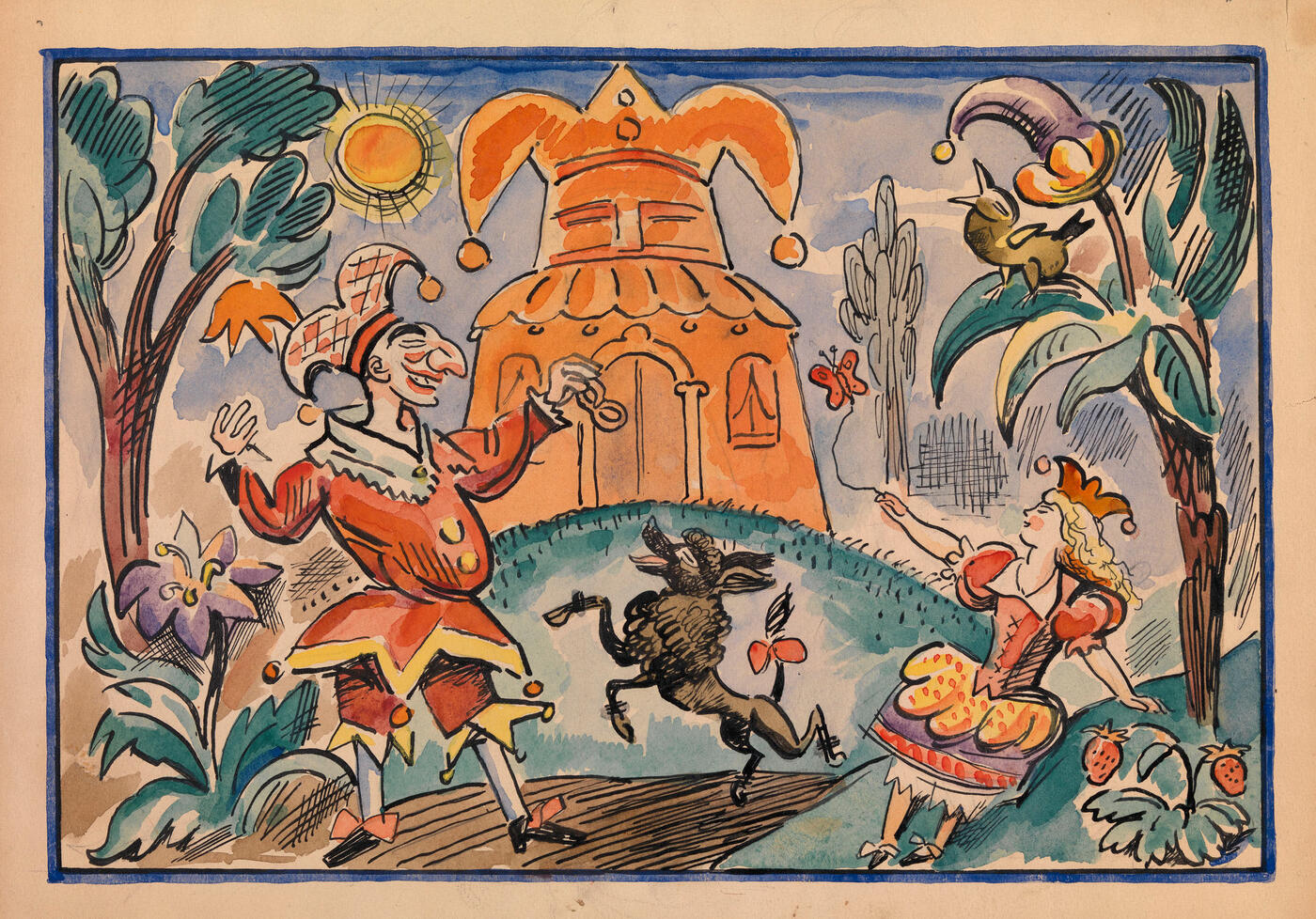 Illustration for "War of Petrushka and Stepka-Rastrepka" by Evgenii Schwartz.
