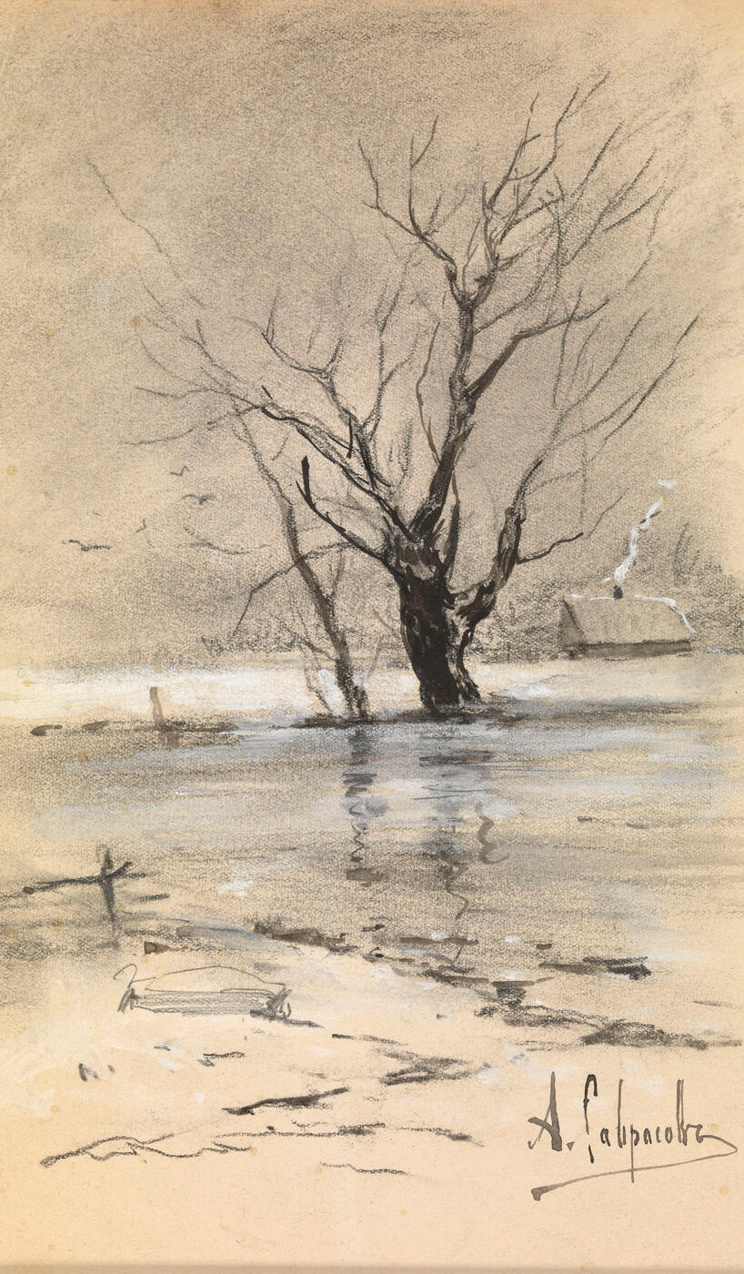 Edge of the Village in Winter