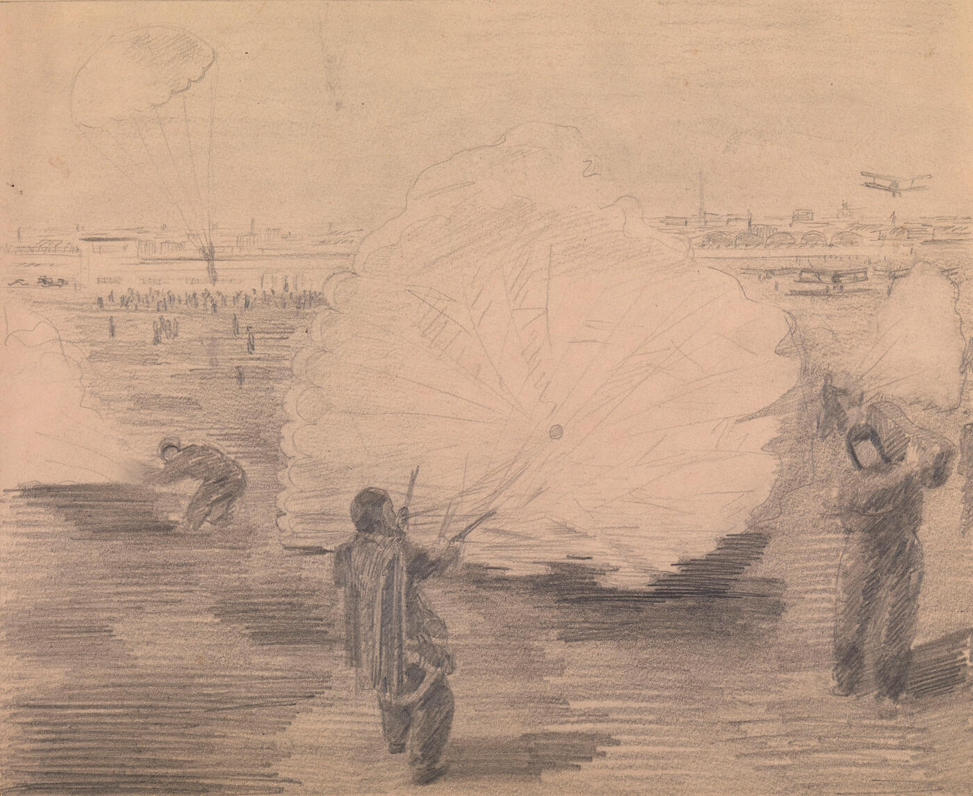 Landing of the Parachutists, a Study for the Painting.