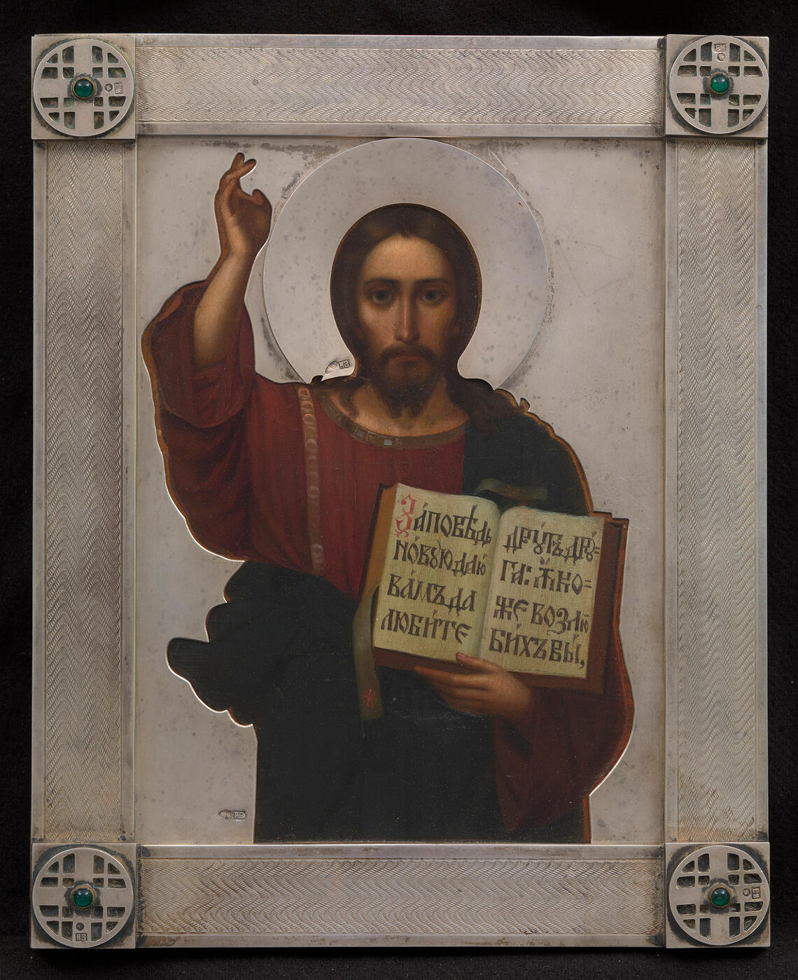 EARLY 20TH CENTURY, OIL ON PANEL, OKLAD STAMPED WITH MAKER'S MARK OF NIKOLAI ZVEREV IN CYRILLIC, MOSCOW, 1908-1917, 84 STANDARD.