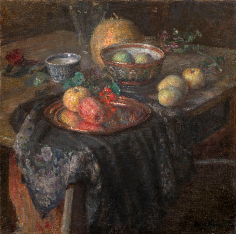 Still Life With Apples and a Black Shawl