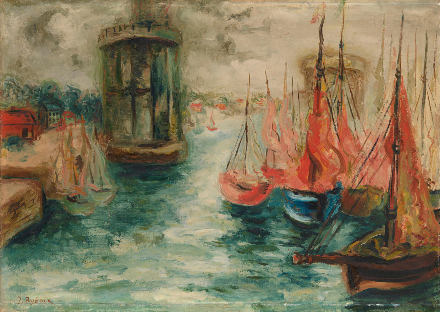 Sailing Boats in a Harbour