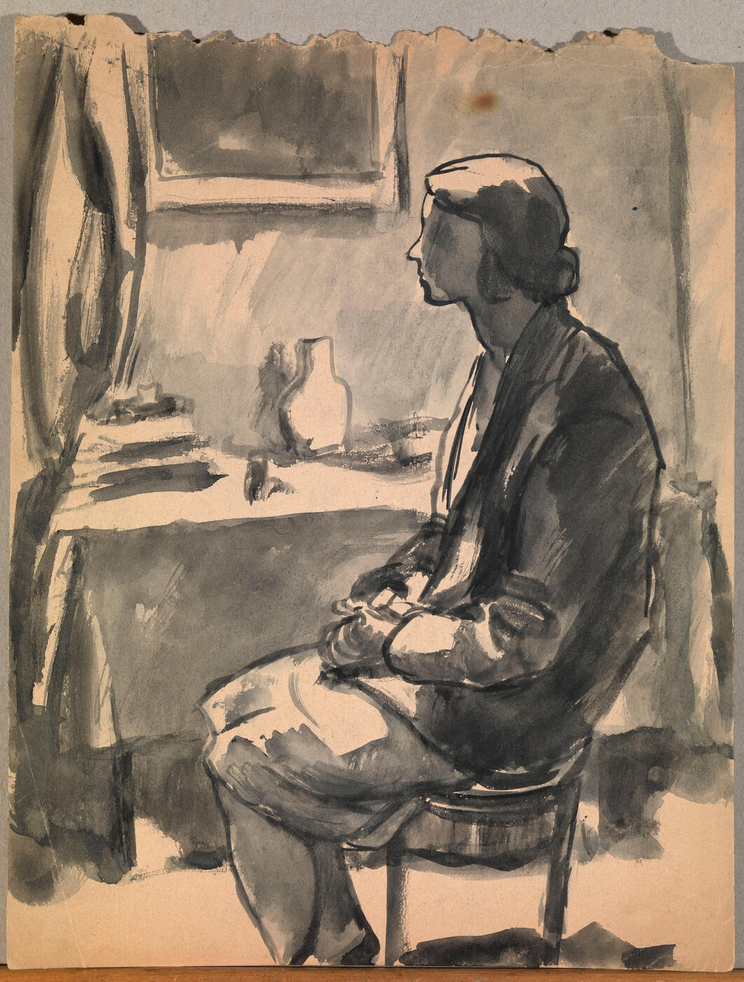Sketch of a Woman in an Interior