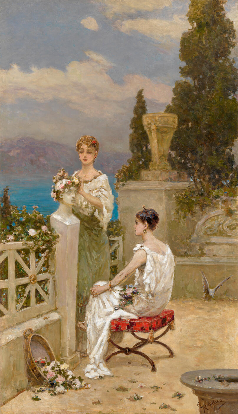 Young Women on a Terrace