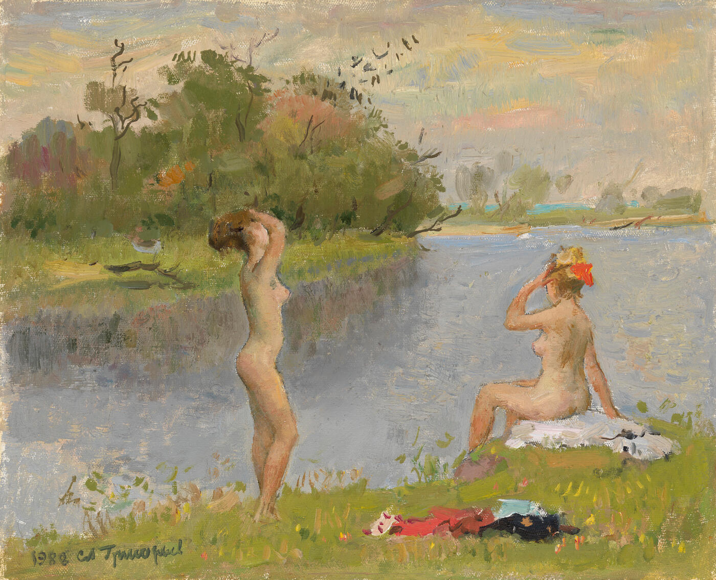Young Women by the Lake