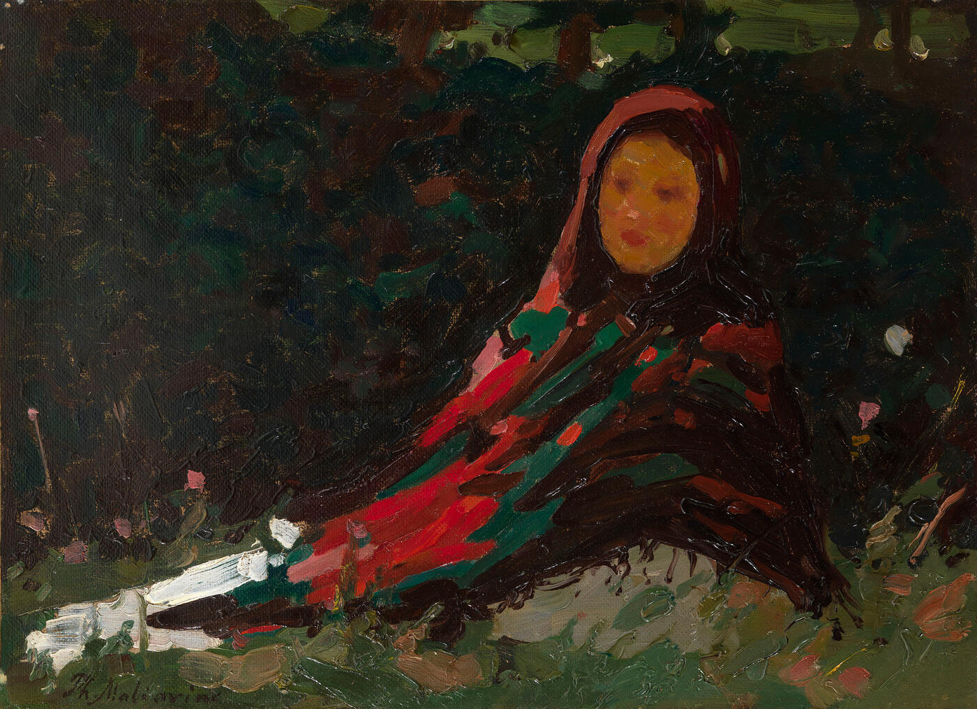 Girl in a Bright Headscarf