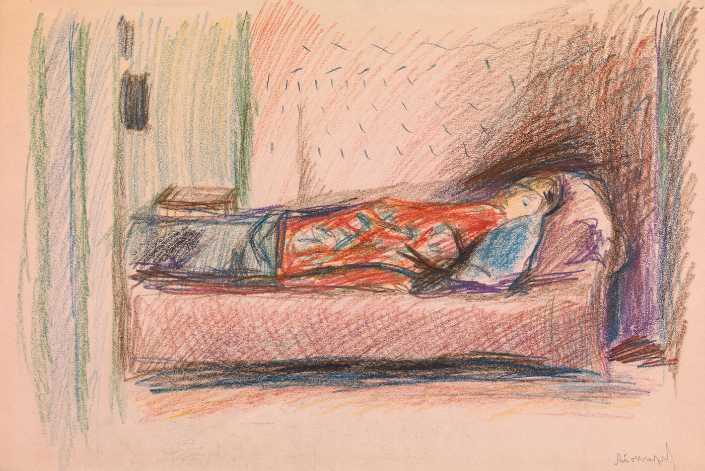 Woman Sleeping on a Sofa
