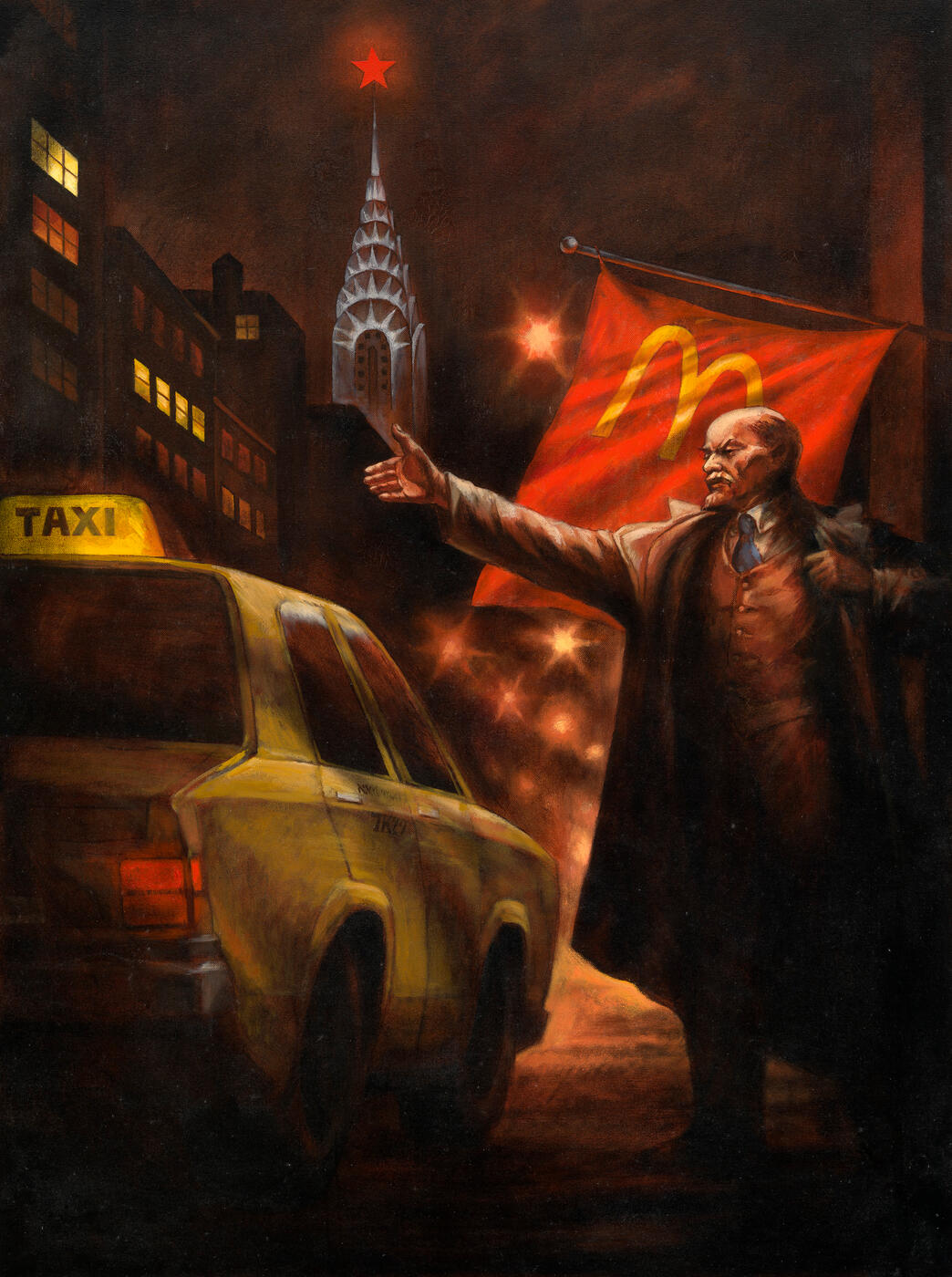 Lenin Hails a Cab in New York, from the Series "Monumental Propaganda/Lenin's Tomb"