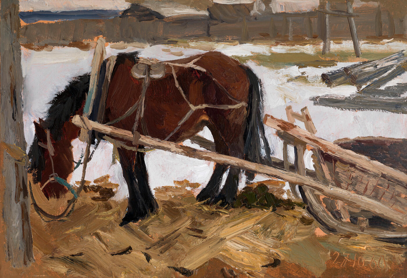 Horse with a Sledge, Village Glukhovki