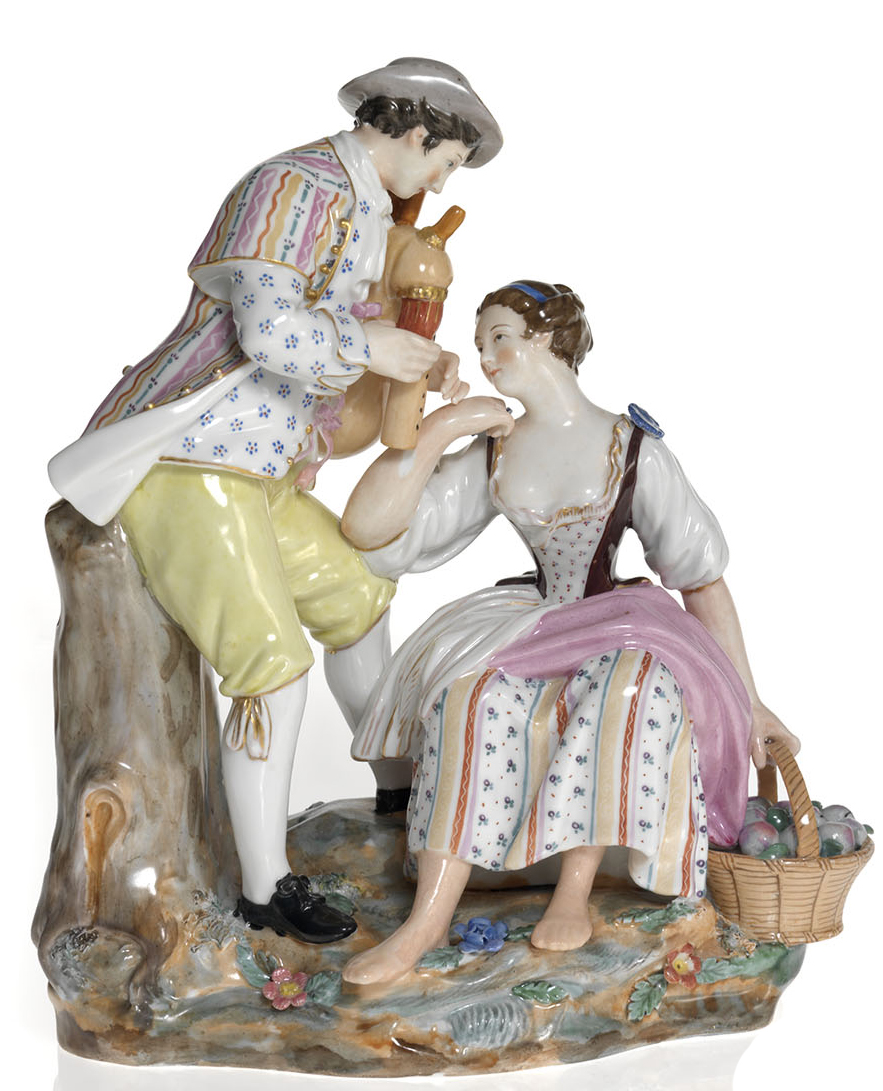 A Porcelain Composition of a Gallant Man and a Lady