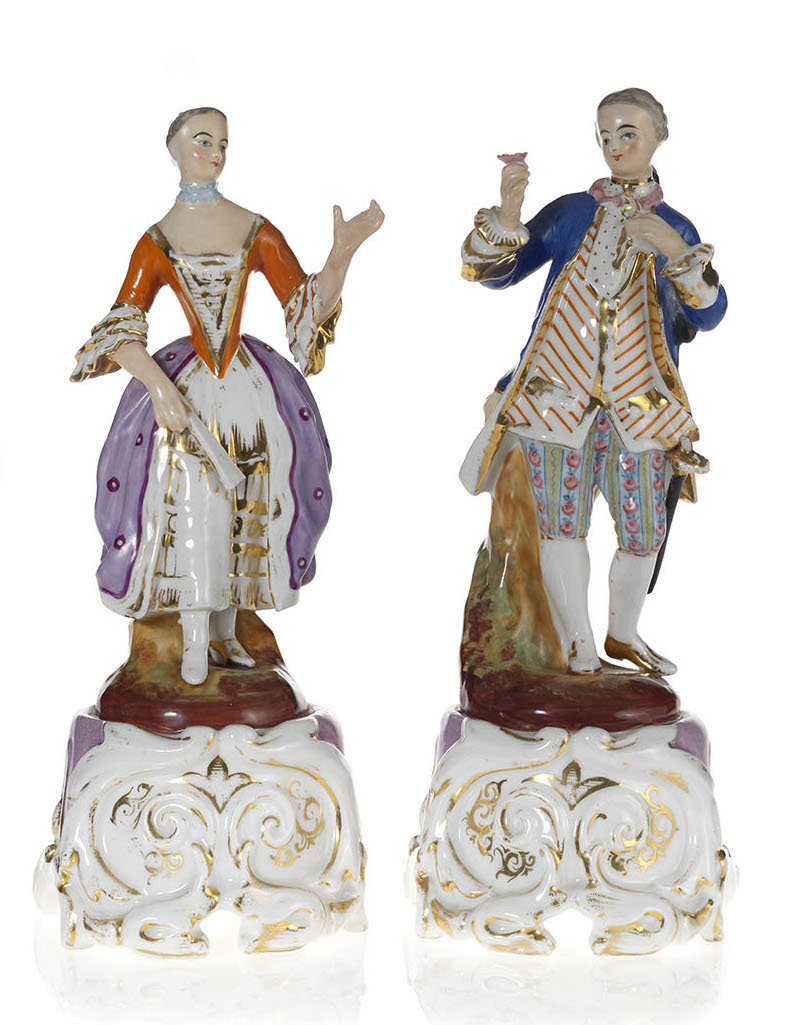 A Pair of Figurines of a Couple of Lovers