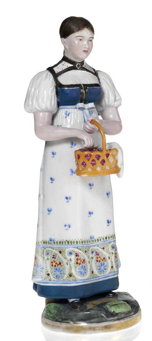 A Porcelain Figurine of a Berry Gatherer