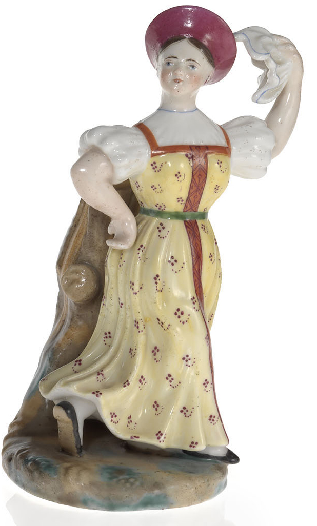 A Porcelain Figurine of a Dancing Beauty