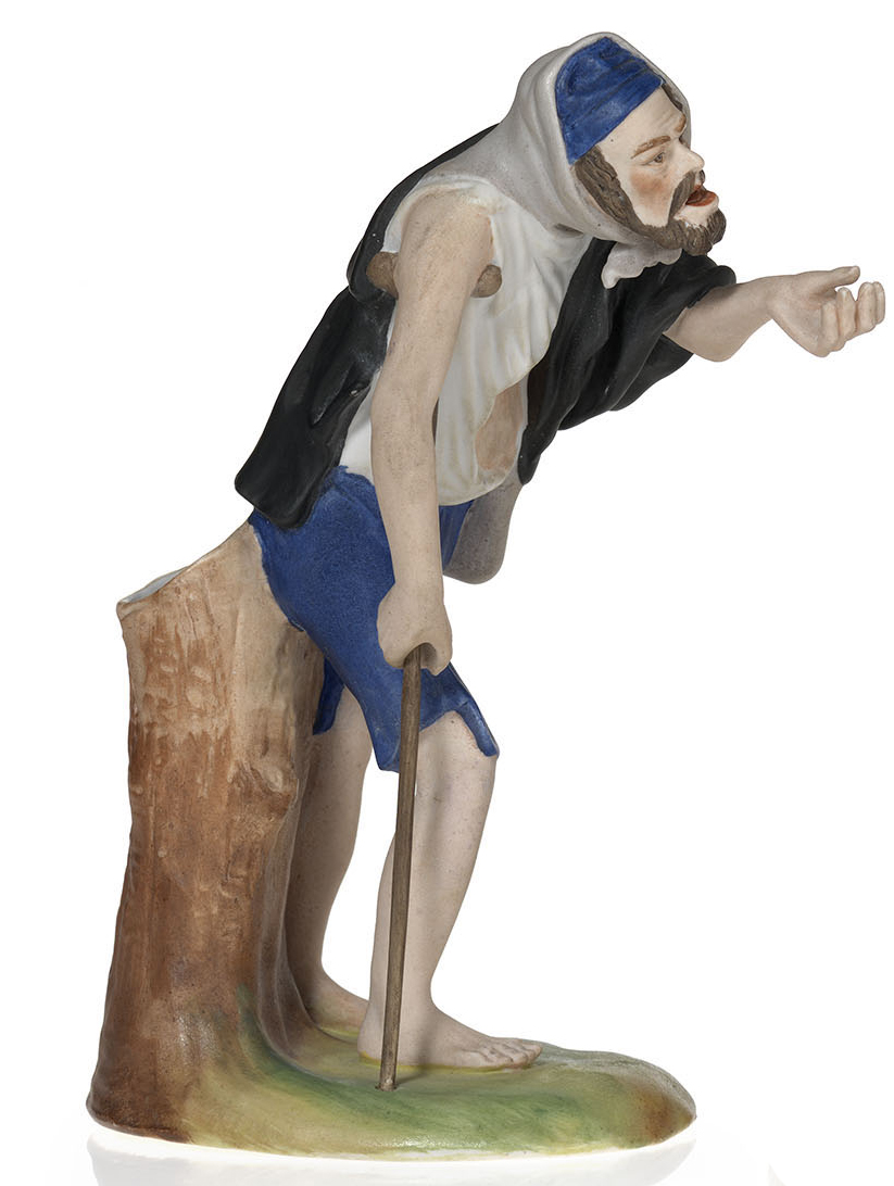 A Porcelain Figurine of a Peasant Beggar