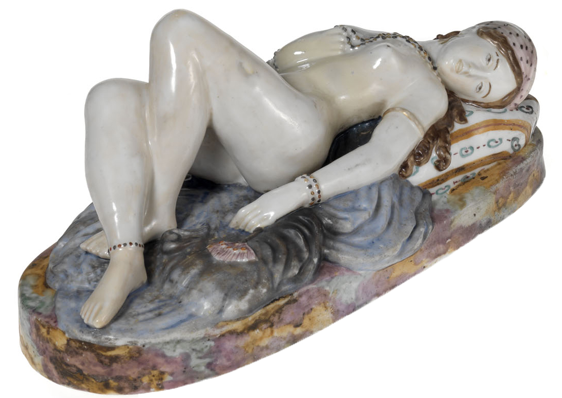 A Porcelain Figurine of an Odalisque