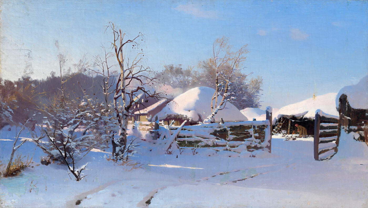 Winter Scene in a Village