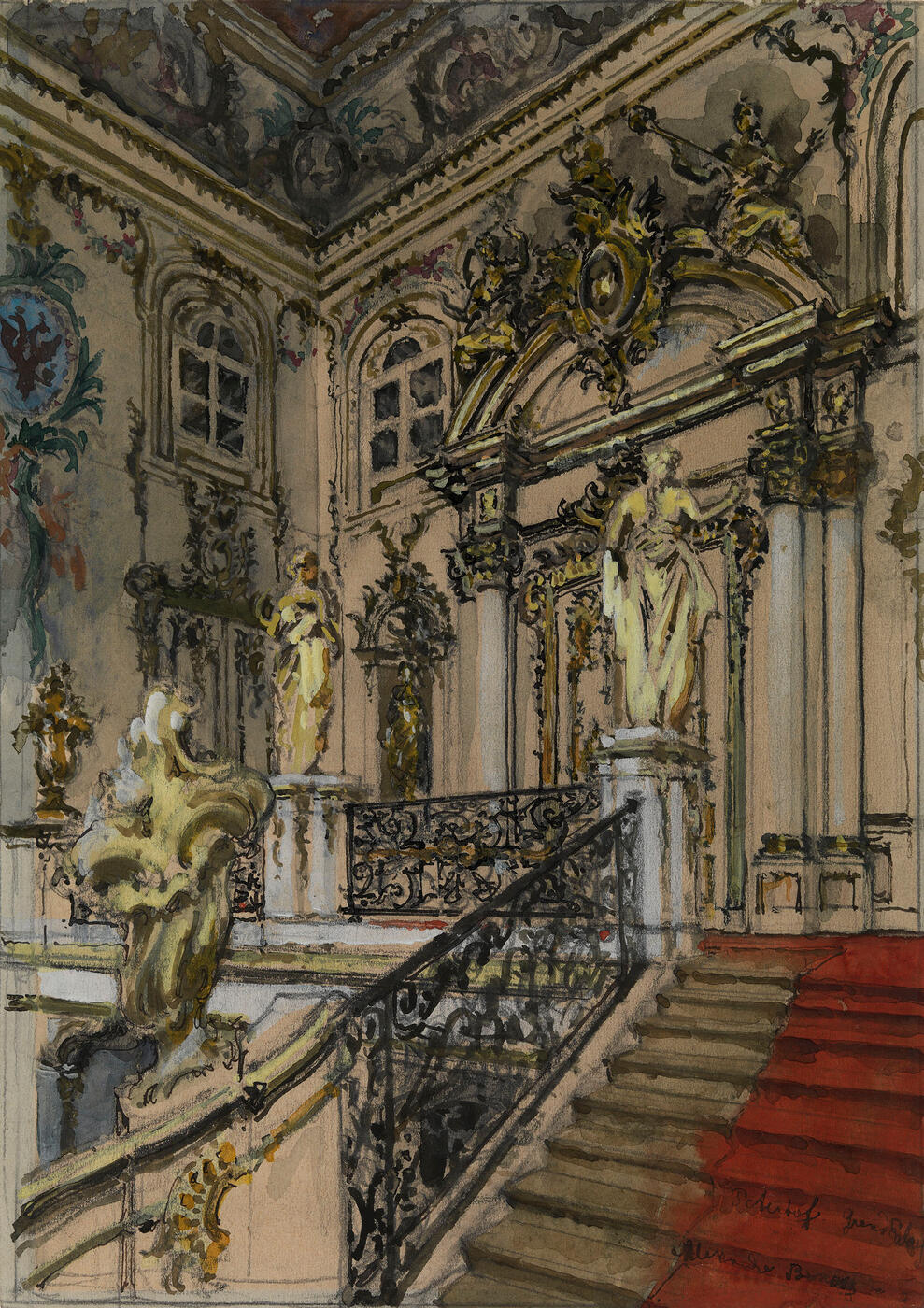 The Main Staircase at the Peterhof Grand Palace