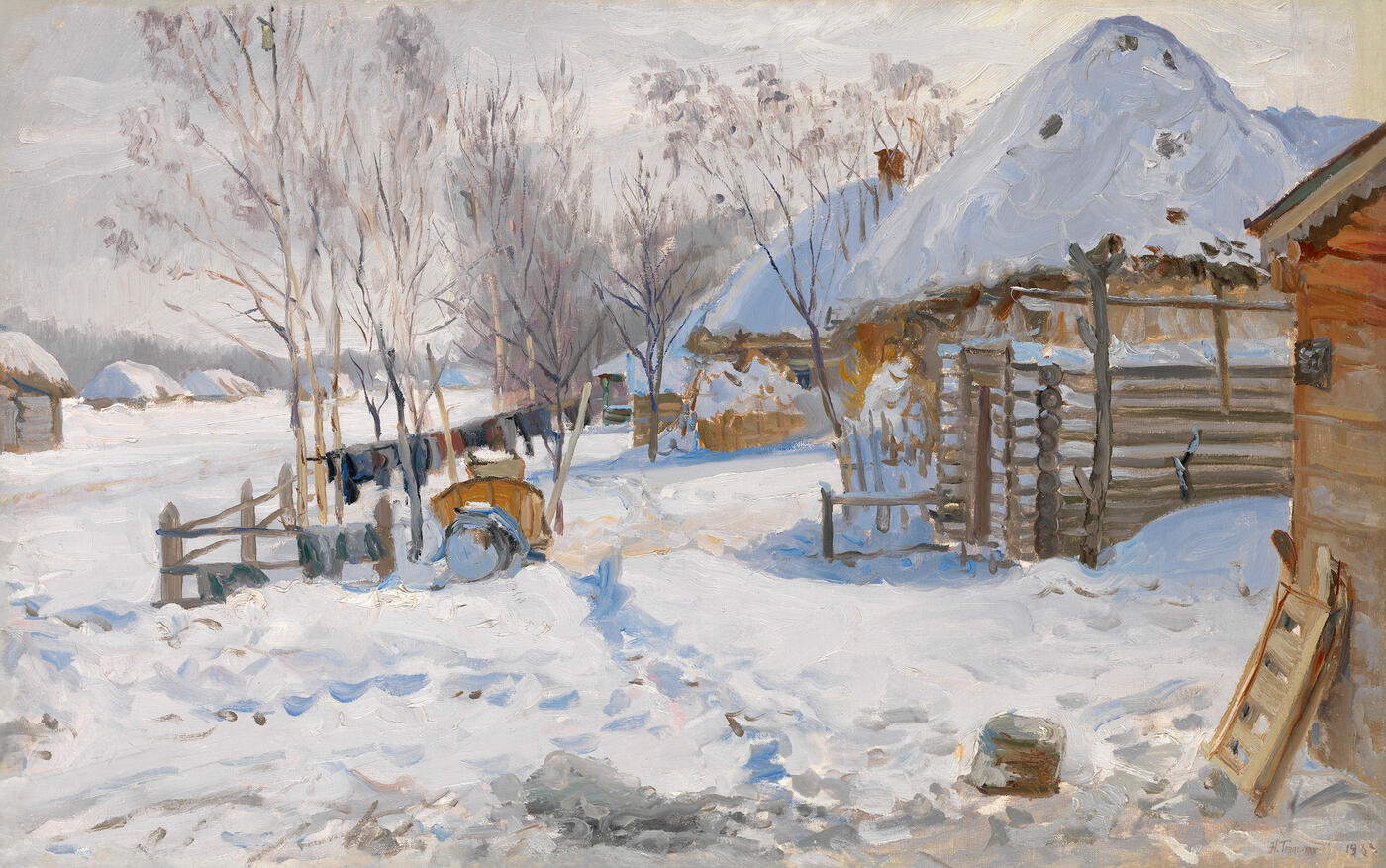 Country Yard in Winter