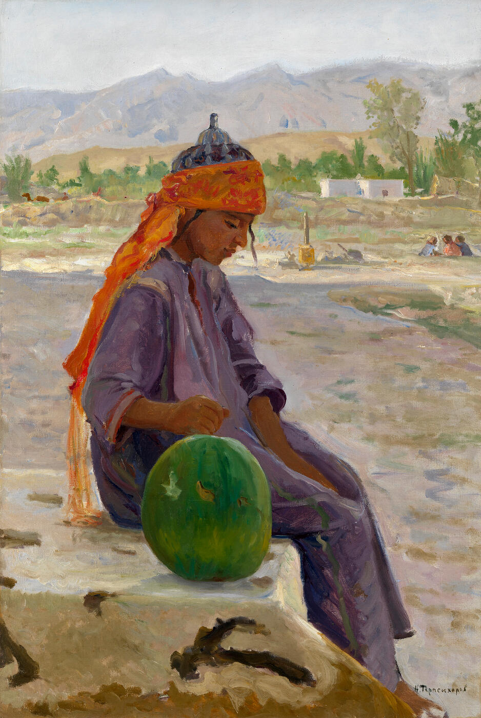 Turkmen Girl with Watermelon