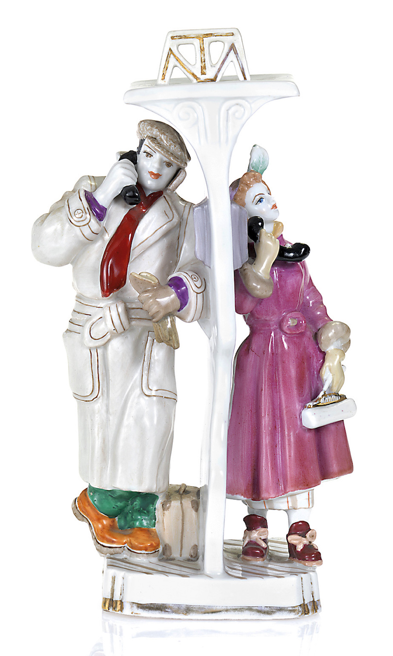 A Soviet  Porcelain Composition "Telephone Talk"