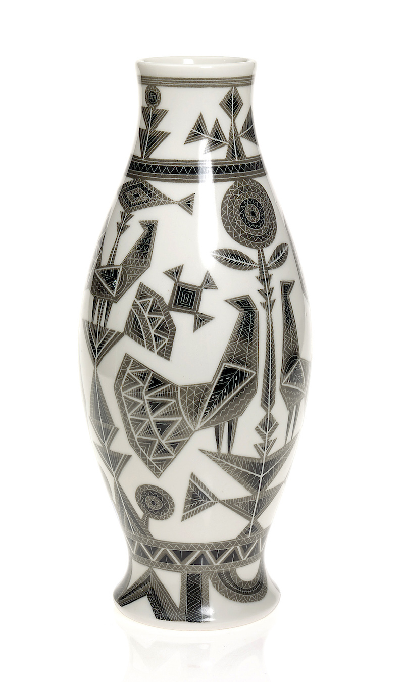 A Soviet Porcelain Vase “Cockerels” 