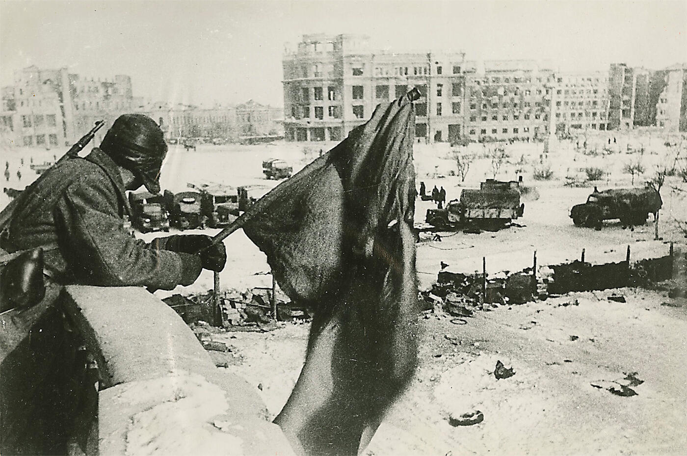 Red Flag in the Centre of Stalingrad. Victory Day