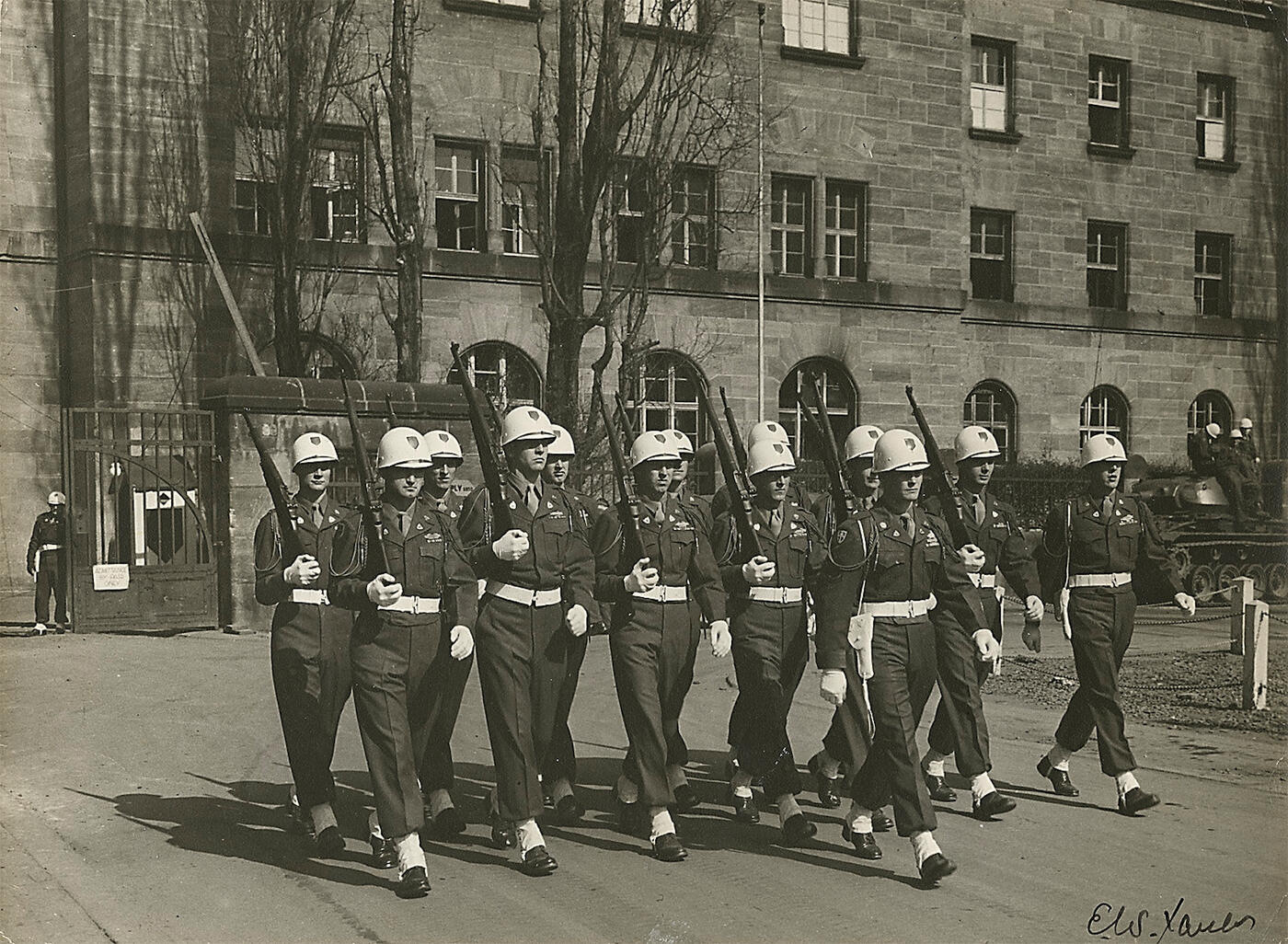 Guards by the Palace of Justice in Nuremberg Trial