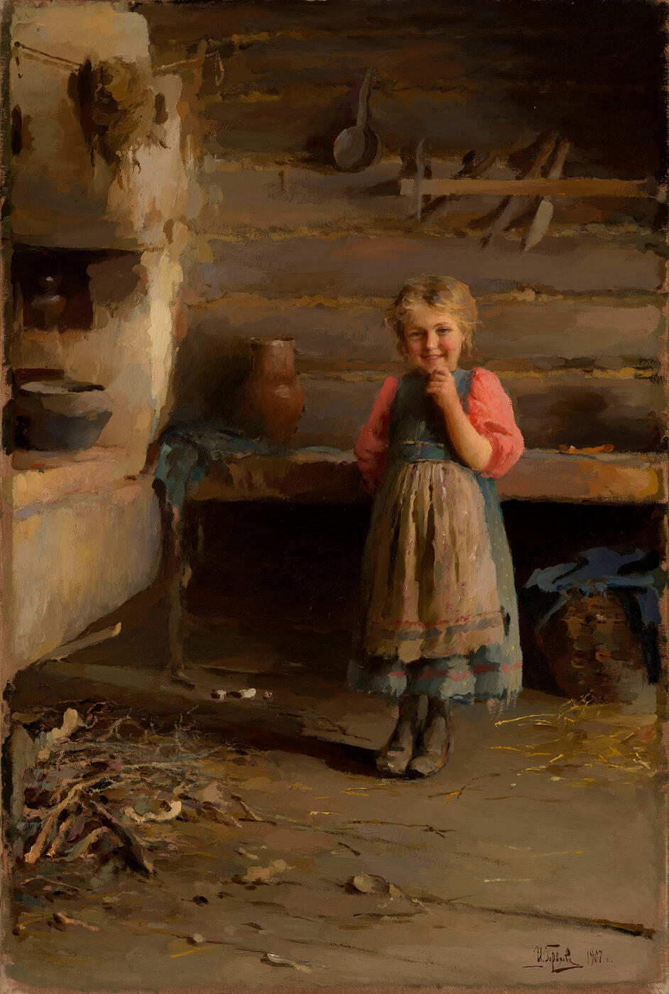 Peasant Girl by the Stove