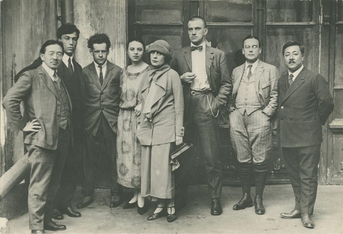 Group Portrait of T. Naito, B. Pasternak, S. Eisenstein, O. Tretyakova, L. Brik, V. Mayakovsky, A. Voznesensky and the Interpreter for T. Naito
