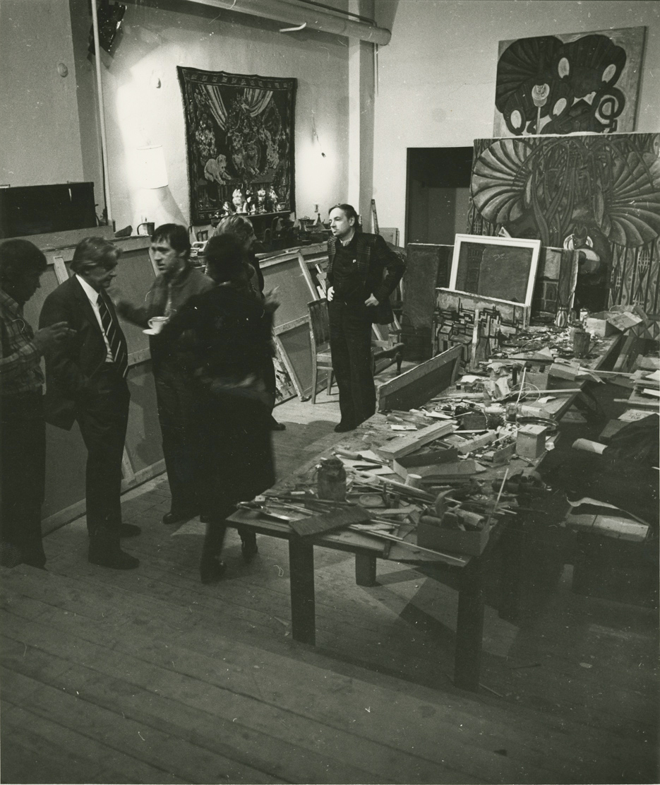Vladimir Vysotsky and Andrei Voznesensky in an Artist's Studio