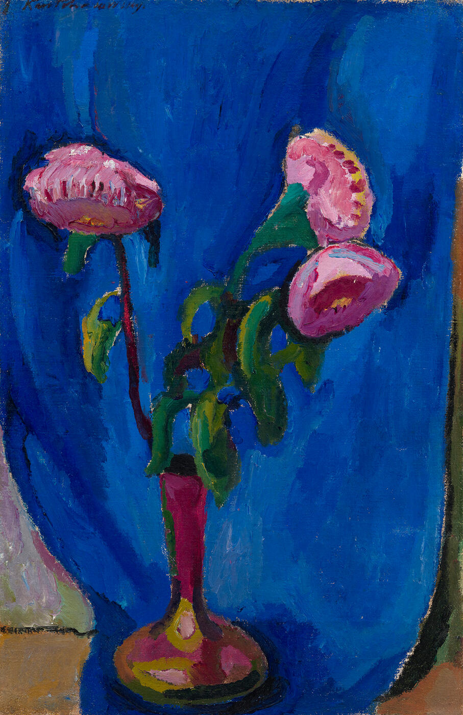 Flowers on a Blue Background