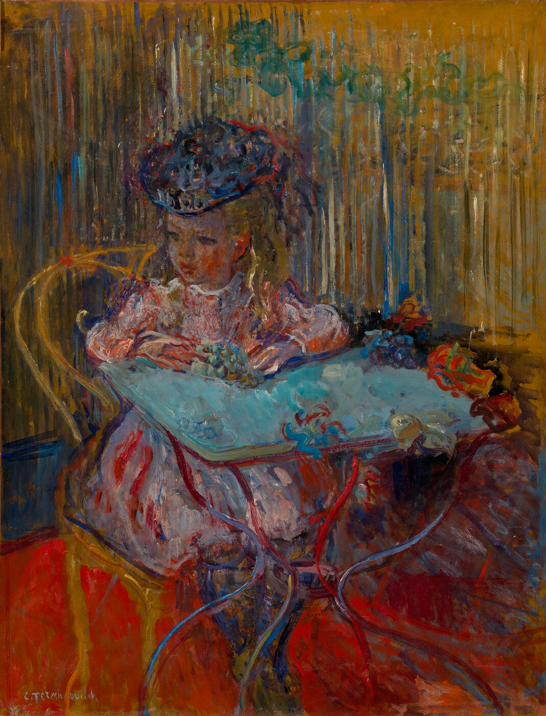 Portrait of a Little Girl in a Blue Hat