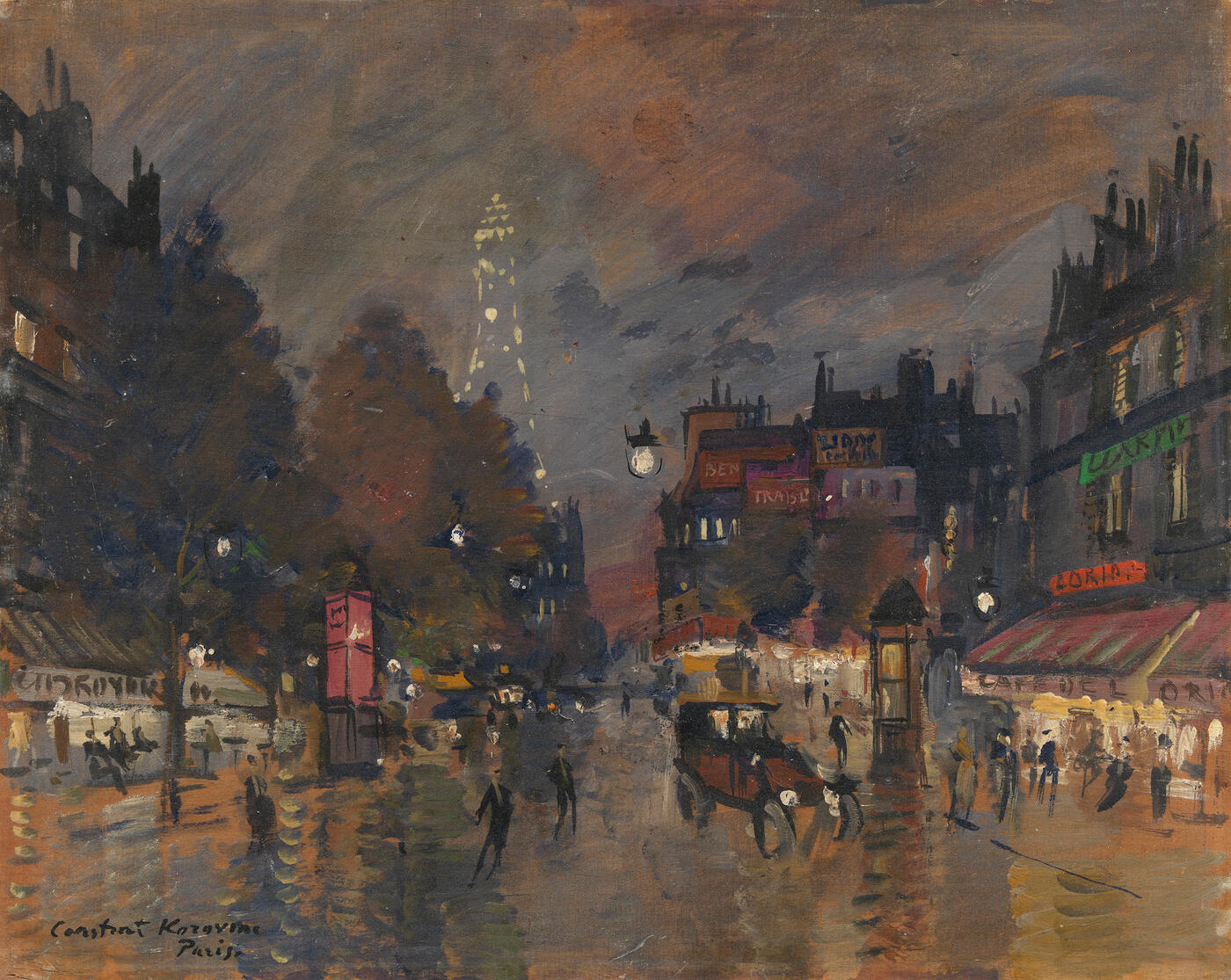 Paris at Night. Landscape with the Eiffel Tower