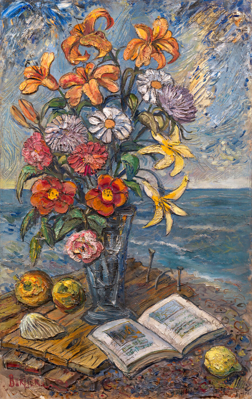 Still Life with Flowers, Fruit and Open Book