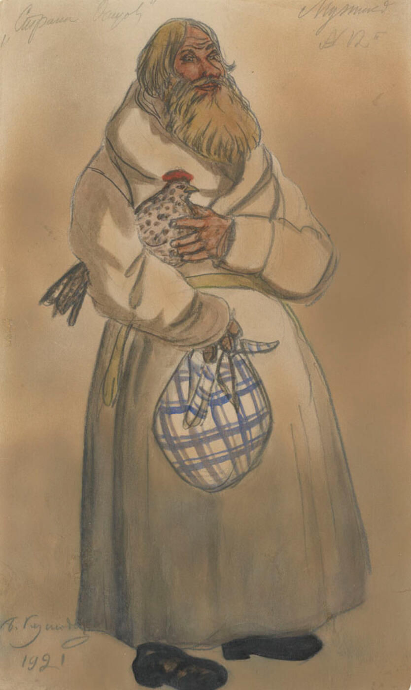Peasant with Speckled Hen, Costume Design