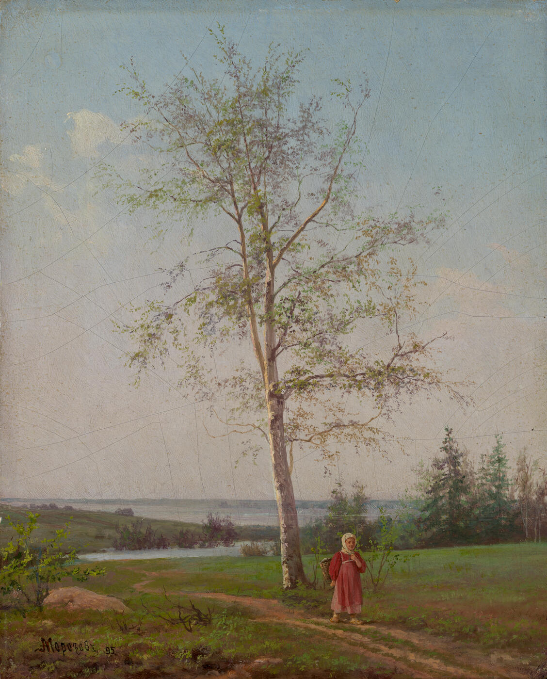Girl by a Birch Tree