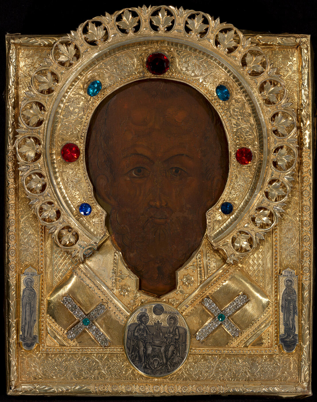 St Nicholas in a Silver-Gilt Oklad with Plaques