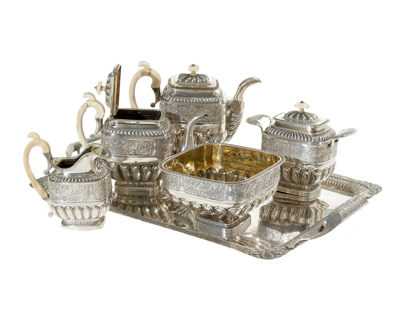 An Early 19th Century Silver Tea Service
