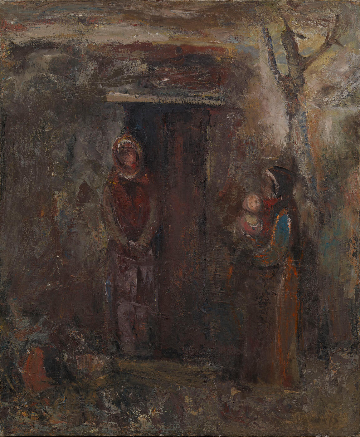 Two Women in a Courtyard