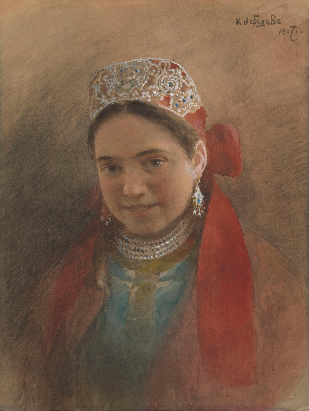 Portrait of a Girl in Kokoshnik