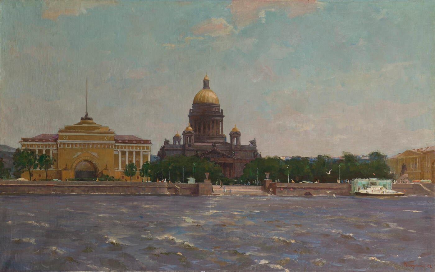 View of St Isaac's Cathedral from the Neva River, Leningrad