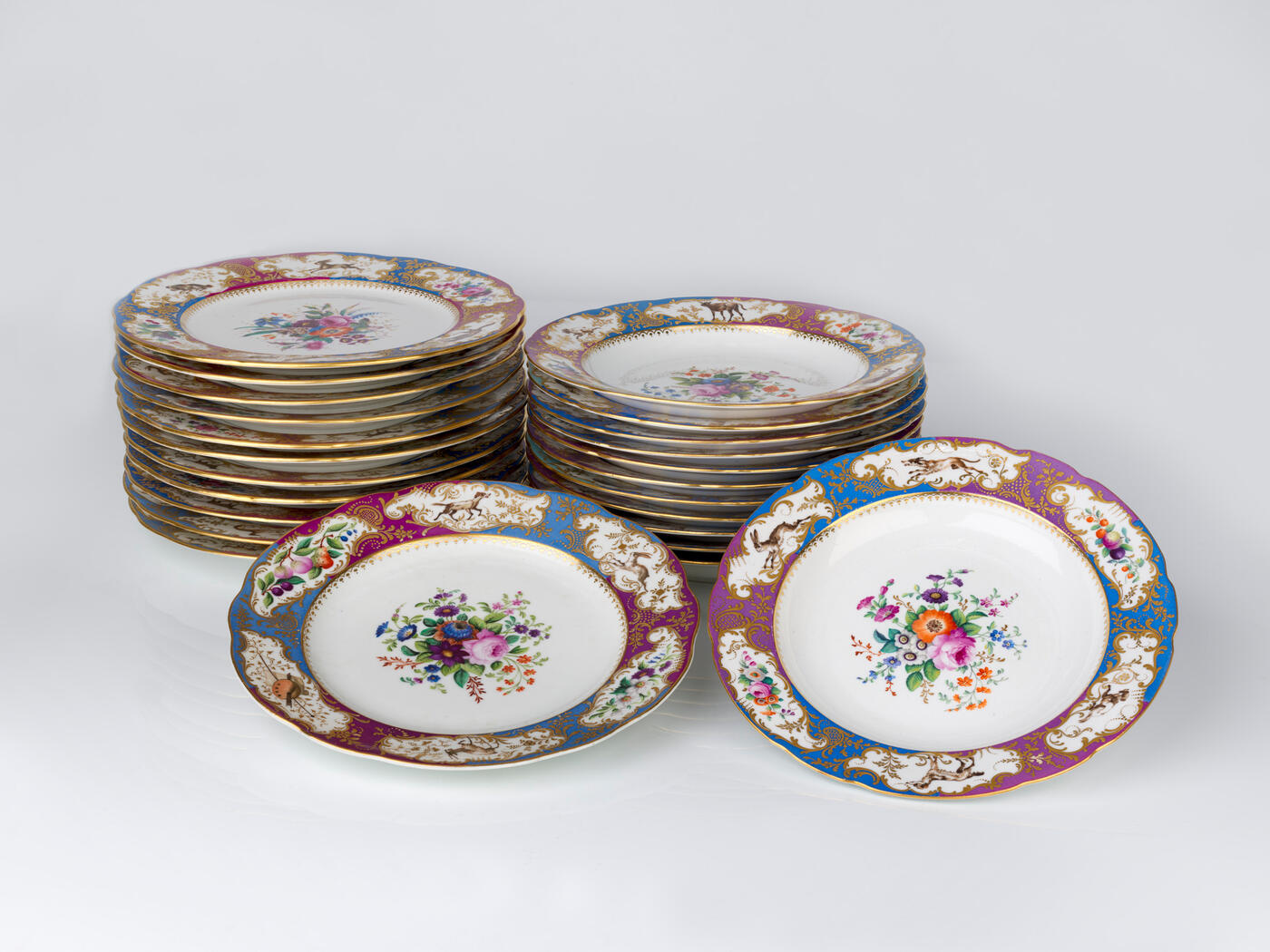 A Set of Twelve Dinner Plates from the Grand Duke Mikhail Pavlovich Service