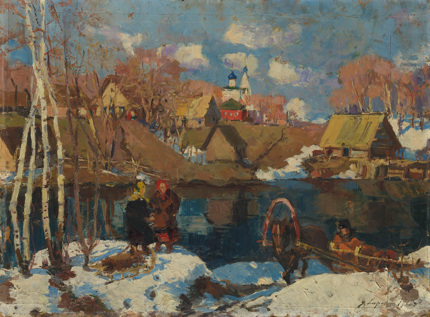Early Spring in a Village