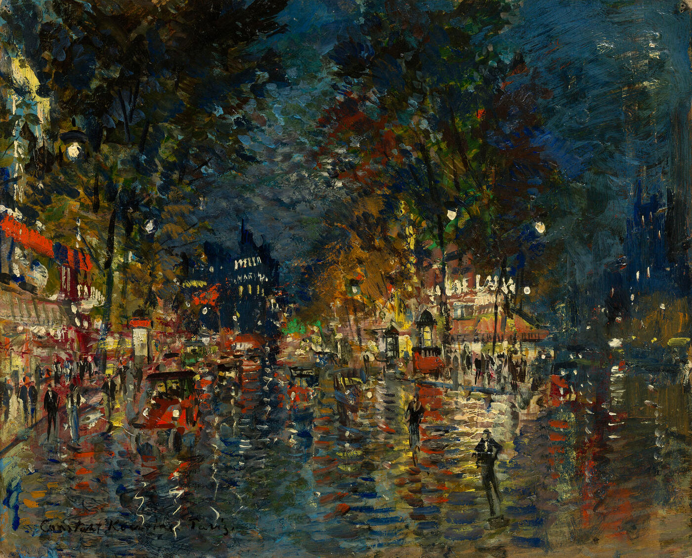 Parisian Boulevard by Night