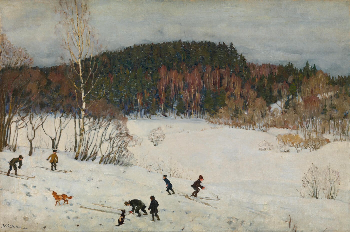 Landscape with Skiers